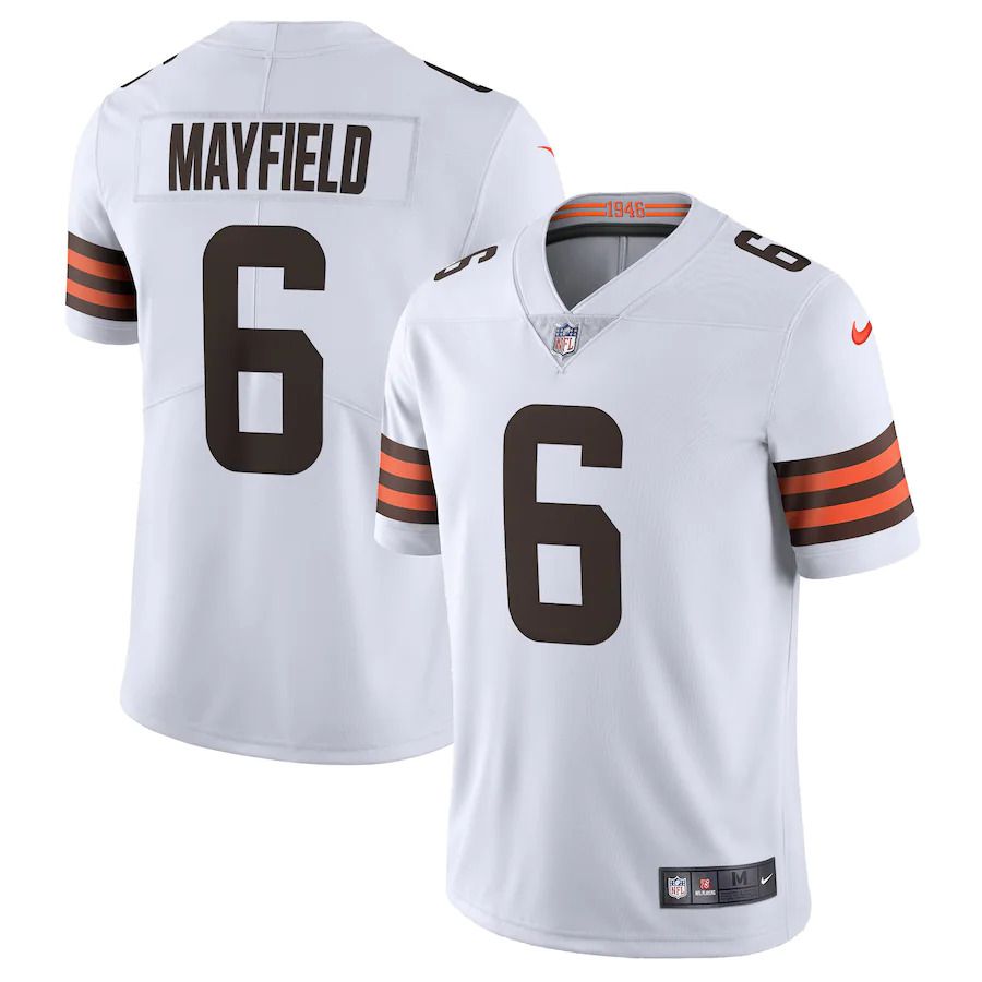 Men Cleveland Browns #6 Baker Mayfield Nike White Vapor Limited NFL Jersey->cleveland browns->NFL Jersey